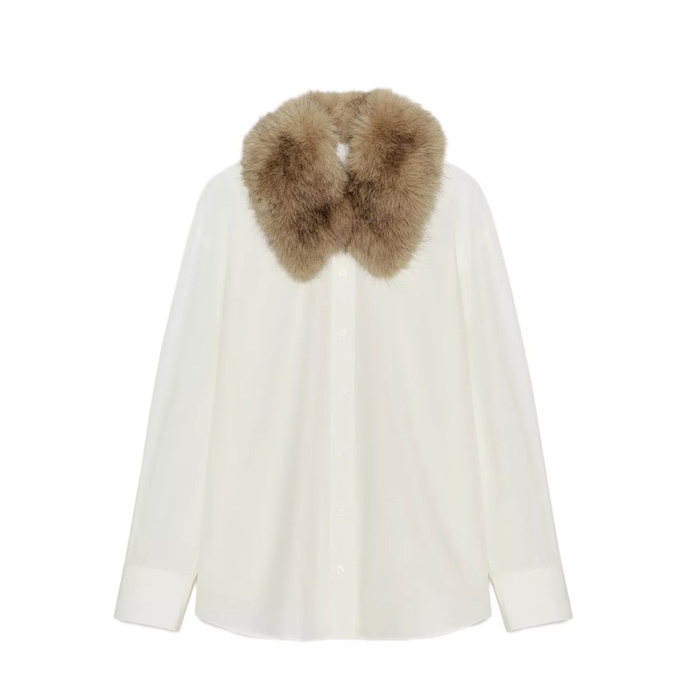 New Zara faux fur shirt